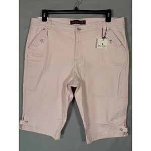 Gloria Vanderbilt Amanda Rosy Pink Capri Pant Womens 16P Petite New 30195984-F36